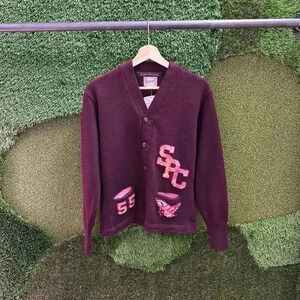 Vintage 1950s Collegiate Cardigan  Sweater Medium